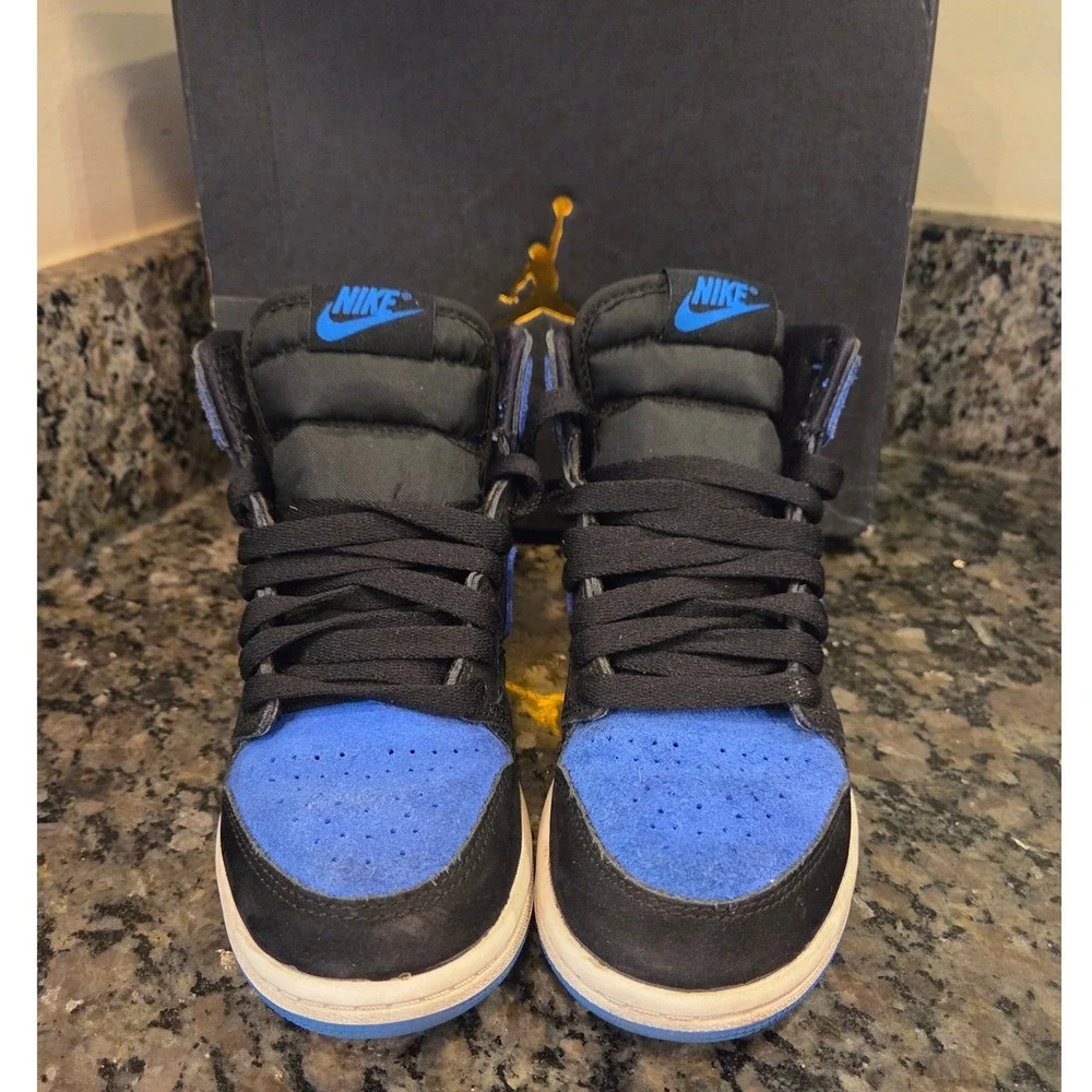 Jordan 1 Retro High OG Royal Reimagined Kids Black Blue Suede FD1412-042 13C
